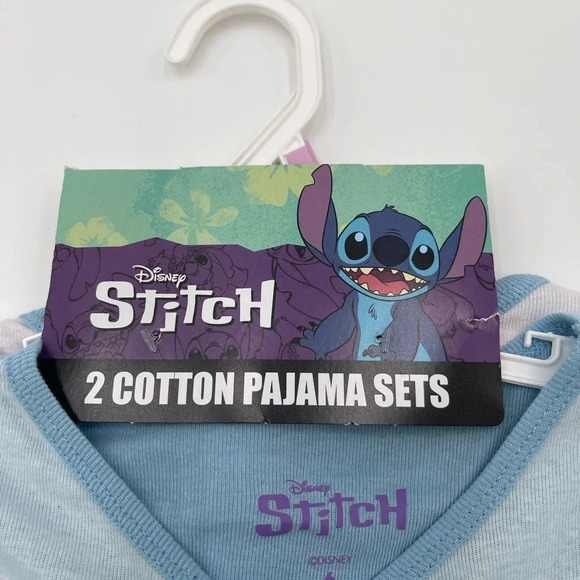 Disney Girls Lilo and Stitch Pajamas Set 4 Pc Set Long Sleeve & Pants Size 6 New - Picture 6 of 7